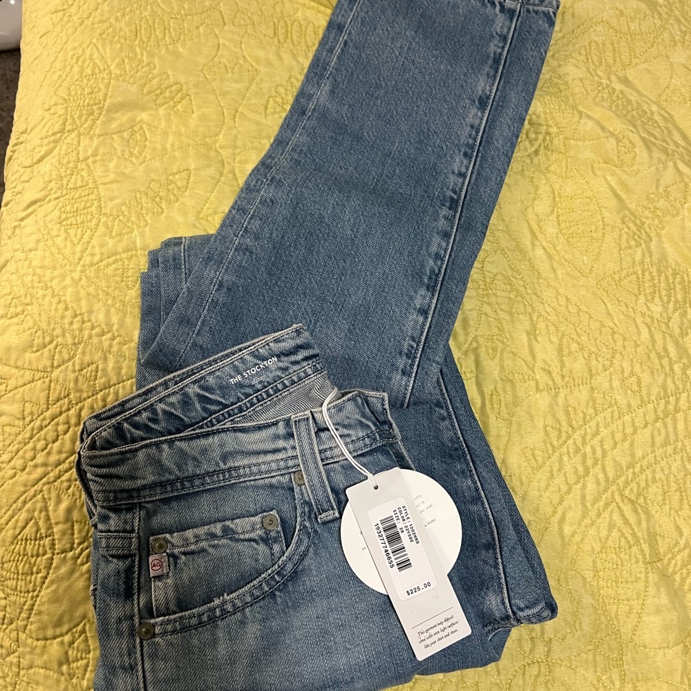 AG Adriano Goldschmied Blue Straight Leg Jeans